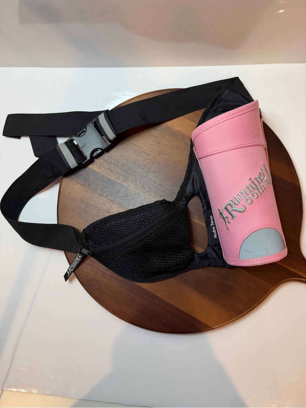 Running Room Hydro Torso Hydration Belt Pink Black Bottle Holder Pouch